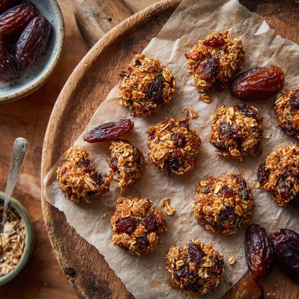 Zuckerfreie Snacks mit Hafer und Datteln