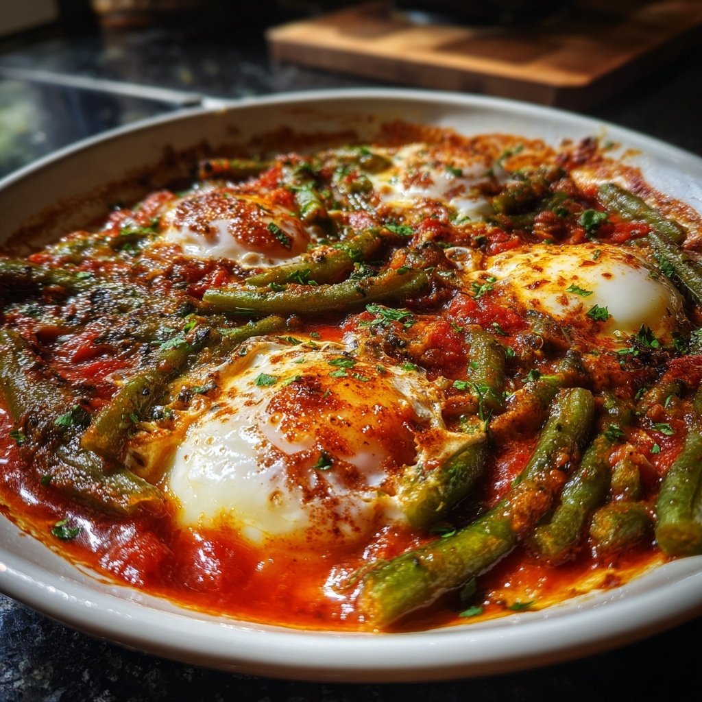 Shakshuka mit grünen Bohnen