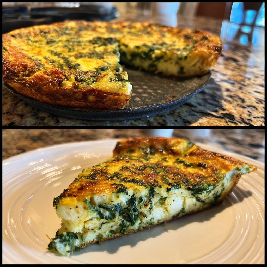 Pfannkuchen mit Spinat und Käse