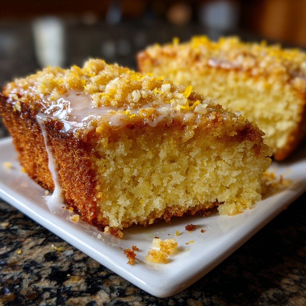 Zitronenkuchen mit Orangenabrieb